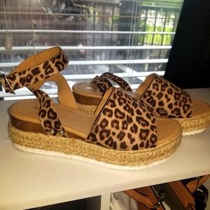 Leopard Espadrille Sandals